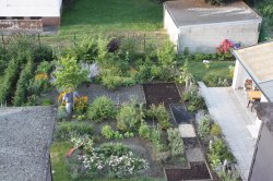 Ansicht von oben auf das Gartenprojekt.